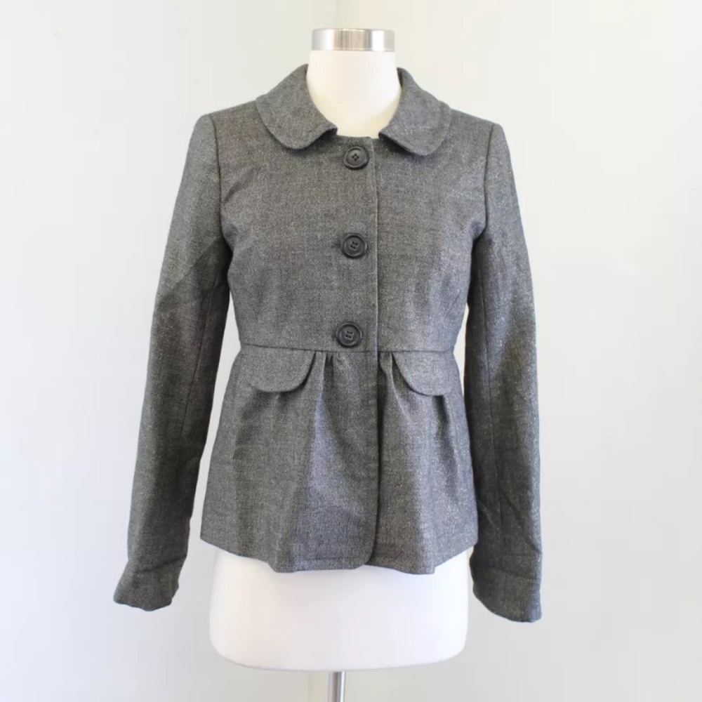 J.Crew Molly Metallic Peplum Jacket